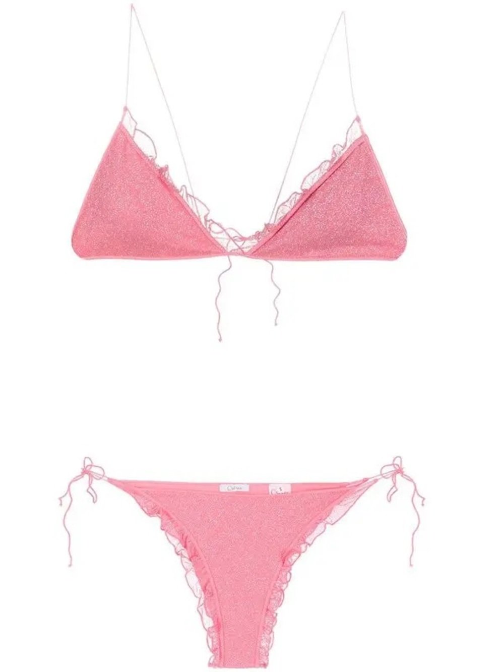 Oseree pink ruffle bikini